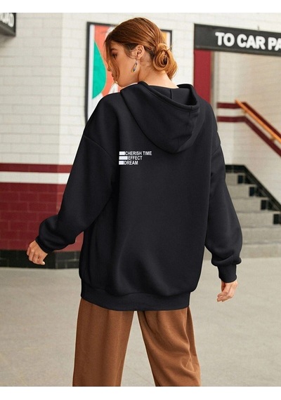 Altamira Unisex Effect Baskılı Oversize Kapşonlu Sweatshirt 001