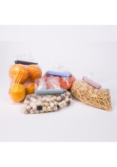4'lü Pratik Poşet Klipsi Büyük Boy Pratik 4 Adet Kıskaç Klips Plastik Çok Renkli Diğer