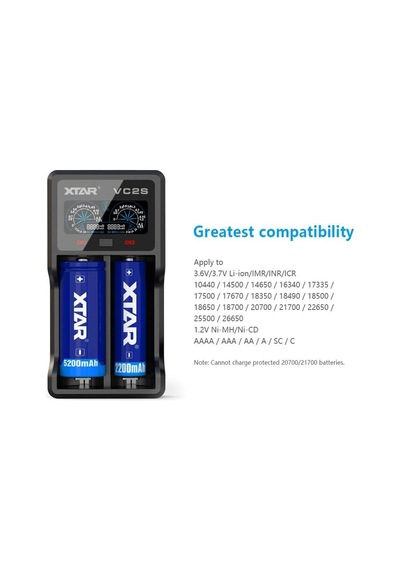 Tr 18650 Akü Şarj Cihazı Uk Vc2s 18650 Pil Şarj Cihazı Vc2 2019 Yükseltme Lcd Ekran Powerbank Fonksiyonu 10440 145