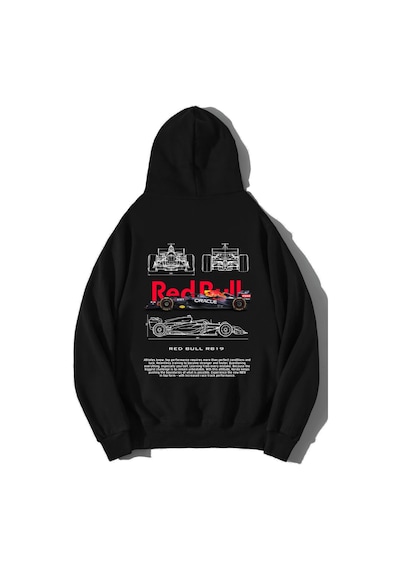 Brz Collection Unisex Oversize Redbull Rb19 Hoodie Siyah