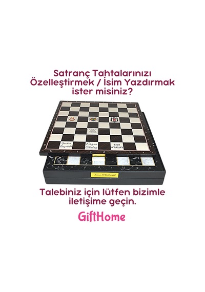 Rustik Ceviz Desenli Mdf Ahşap Sandıklı Satranç Tahtası 36x36x6 Cm