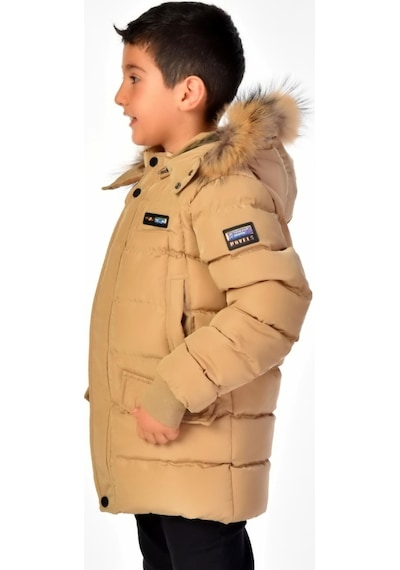 Benitto Kids Natürel Kürklü Erkek Çocuk Şişme Mont 51246-bej Bej