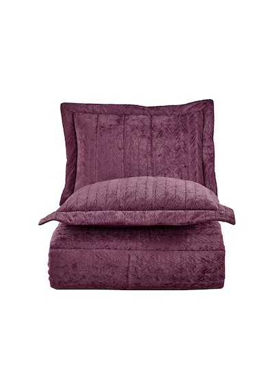 Elart Velvet Kadife Comfort Set Modern Uyku Seti Tek Kişilik Mürdüm 2 Parça