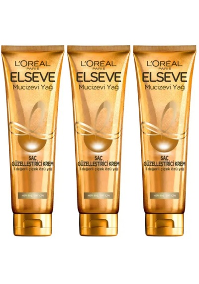 Elseve Mucizevi Yağ Saç Güzelleştirici Krem 3 X 150 Ml