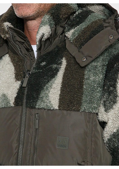 Armani Exchange Haki Erkek Fermuarlı Kamuflaj Ceket 6dzb16 Zn4xz 4891 Yeşil