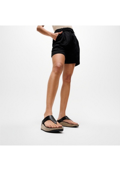 001 Black Terlik Kadın Diğer A4q-001/c15 Fitflop Lulu Lux Graphic-weave Leather Toe-post siyah