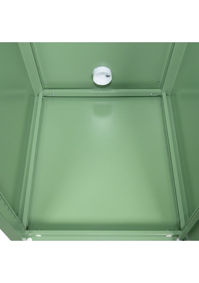 Alfafonet Ziglat Serisi Kilitli Metal Home Office Dolabı %70 Perfore Kapaklı Yeşil Ral 6018 450x1500x450 Mm