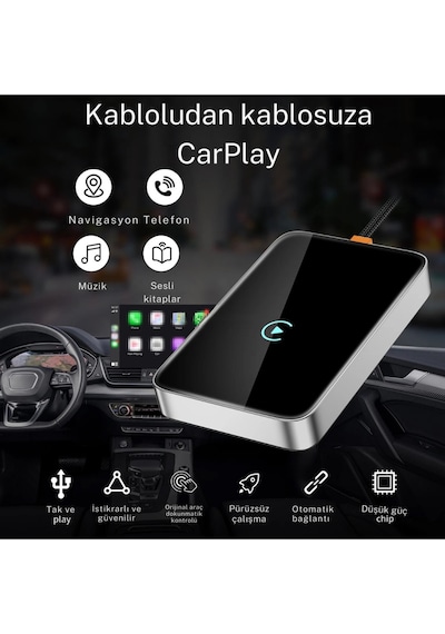 Kablosuz Carplay Yeni Tasarım Mini Kablosuz Carplay Usb Ve Type-c Uyumlu Araç Multimedya Adaptörü Diğer