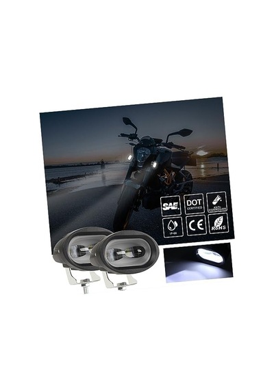 Led Spot Işık Ve Beyaz Projektör Lens Çakarlı Oval Çift Gözlü Led Off Road Lamba Motosiklet Ve İş Makinesi Projektörü 12v-85v