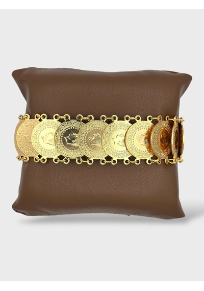 Arnes Jewelry Çelik 22 Ayar Altın Kaplama 11 Çeyrekli Bileklik Ar575nes Ar644nes Gold