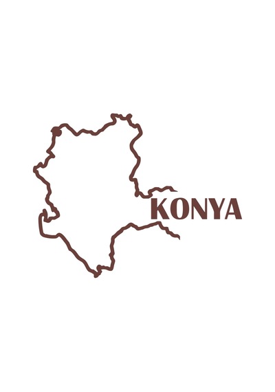 Konya Harita Araba Sticker 17x17 Cm Kahverengi