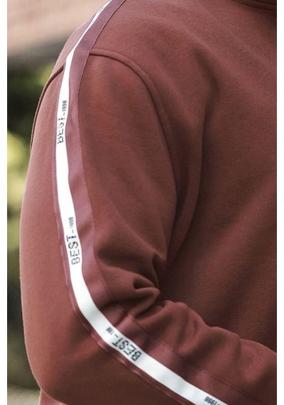 Madmext Acı Kahve Fermuarlı Yarım Balıkçı Yaka Erkek Sweatshirt E7164 Acı Kahverengi