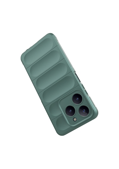Realme C63 Kılıf Kamera Korumalı Esnek Silikon Parmak Şeritli Pazarplus Koyu Yeşil