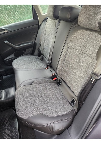 Volkswagen Taigo Uyumlu Araca Özel Deri Oto Koltuk Kılıfı 1585566 Siyah-Gri