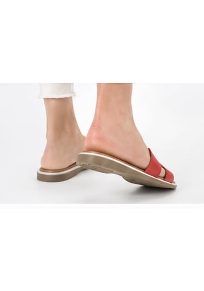 N Napa Shoe Np.1202.kırmızı Deri Terlik