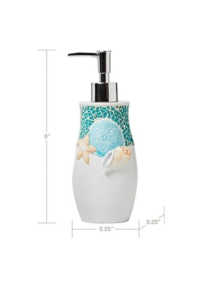 By Saturday Knight Ltd. South Seas Sabunluk, Reçine, Turkuaz/beyaz, Losyon/sabun Dispenseri 000 Açık Krem