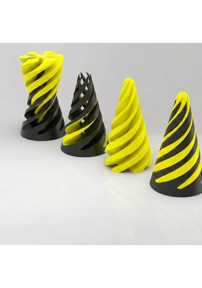 Spiral Geçmeli Koni Stres Çarkı - Masaüstü Dekoratif Obje Görsel İllüzyon - Fidget Stres Oyuncağı - Sarı