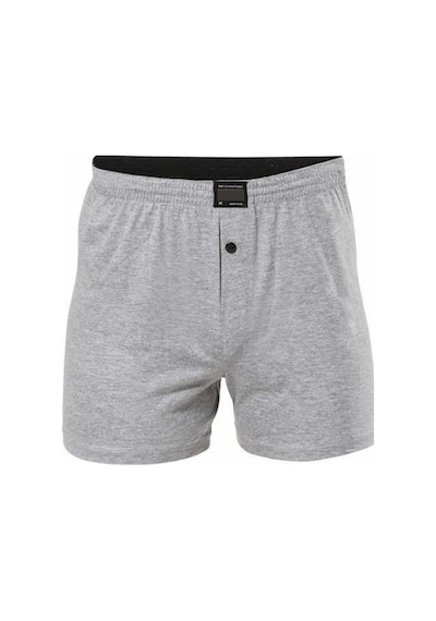 Düğmeli Pamuklu Erkek Penye Boxer Gri - 1146a Çok Renkli