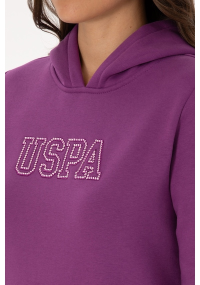 U.S. Polo Assn. Kadın Menekşe Şardonlu Kapüşonlu Basic Sweatshirt 50313566-VR037