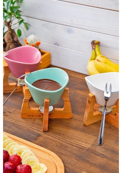 Joy Kitchen Ahşap Standlı Fondü Seti Beyaz Renk Diğer