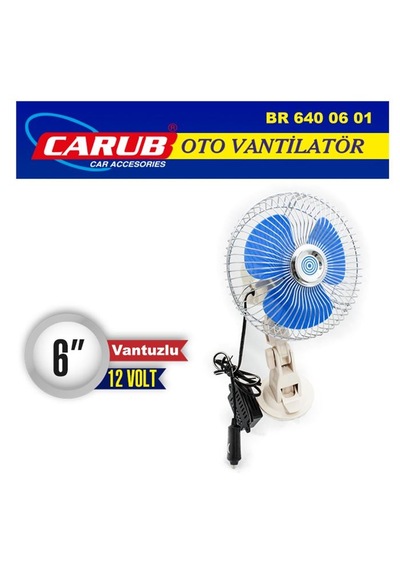 Carub Vantilatör 12v 6 İnch Vantuzlu