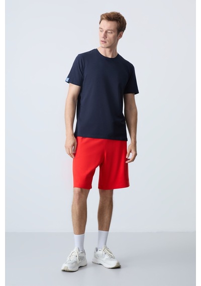 Air Jones Tommy Life Fiesta Pamuklu Kalın Yumuşak Dokulu Standart Fit Basic Erkek Şort - 81276 Kırmızı