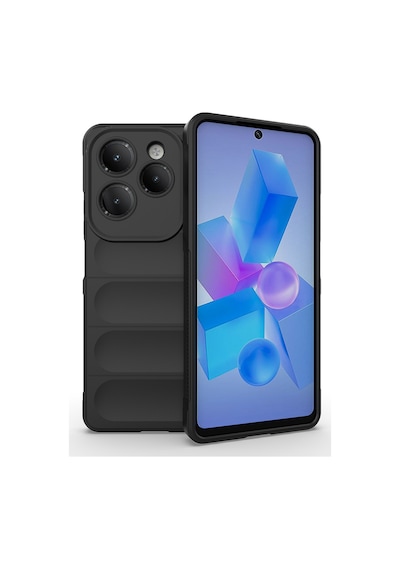 Zore İnfinix Hot 40 Pro Kılıf Esnek Tpu Oyuklu Arka Yüzey Tasarımlı Etnik Silikon Siyah