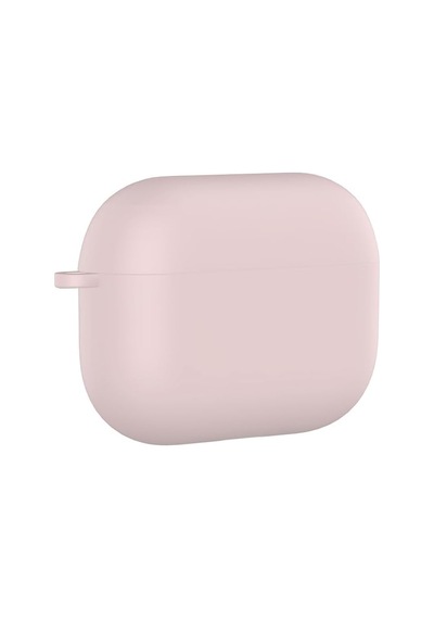 Airpods Pro 3 Uyumlu Silikon Kılıf Darbe Ve Çizilme Koruyucu, Soft Touch Silikon, Kablosuz Şarj Destekli, Taşıma İpi Slotlu Kum Pembe