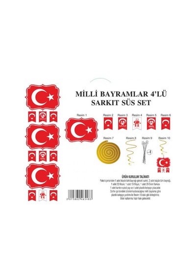 Süs Sarkıt Milli Bayramlar Seti Pk:1 +3