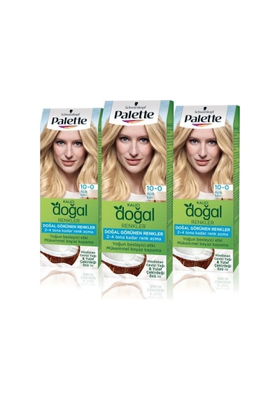 Palette Kalıcı Doğal Renkler 10-0 Açık Sarı Goji Berry Özü Saç Boyası
 X 3 Adet