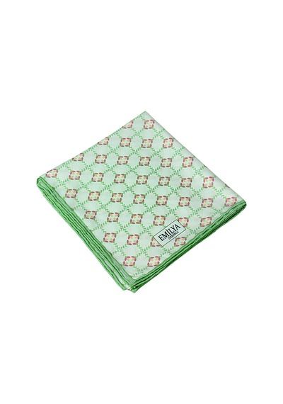 Mim Eşarp Emilya Rayon Desenli Eşarp 90x90 Cm Beyaz - Haki