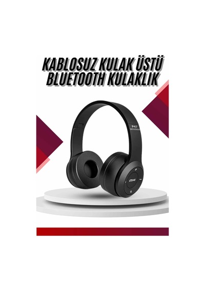 Bluetooth - 795 - Kablosuz Kulaklık Siyah Wireless 5.0 Kulak Üstü Uzun - Csmo-tex - Pil Ömrü