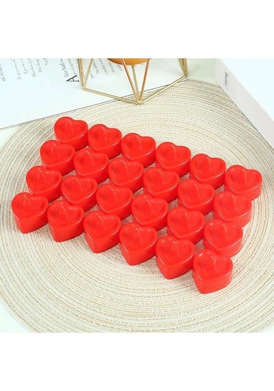 Jenerik Pilli Kalp Mum 1.8cm 24'lü Paket Çok Renkli