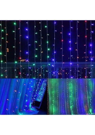 Perde Led 240 Ledli 8 Fonksiyonlu Dekor Lambası Rgb Gün Işığı