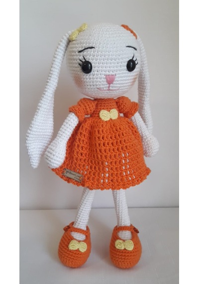 Amigurumi Turuncu Uzun Kulaklı Oyuncak