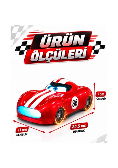 Oyuncak Kıvılcım Efektli Uzaktan Kumandalı Araba 2.4 Ghz Şarjlı Led Işıklı Tam Fonksiyon Park Simülasyonlu Oyuncak Araba Kırmızı