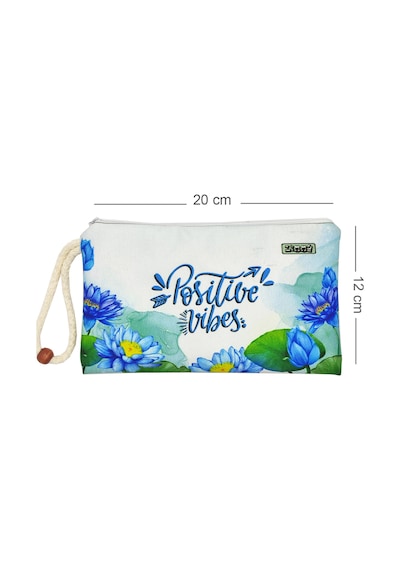 Positive Lotus Çiçeği Kalem Kutusu Yıkanabilir Bez Kalemlik