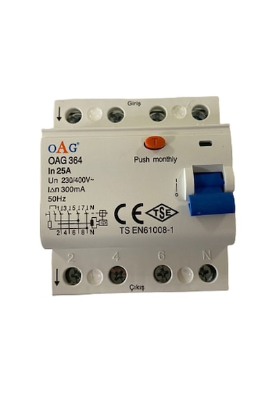 Oag Kaçak Akım Rölesi 4 25A 300 Ma