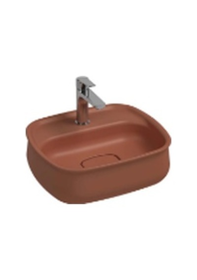 Isvea Fluido Tezgah Üzeri Çanak Lavabo 47 CM Bas-Aç Set Terracotta
