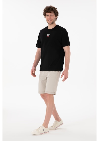 U.S. Polo Assn. Erkek Comfort Fit Bisiklet Yaka Siyah Tişört 50306450-VR046