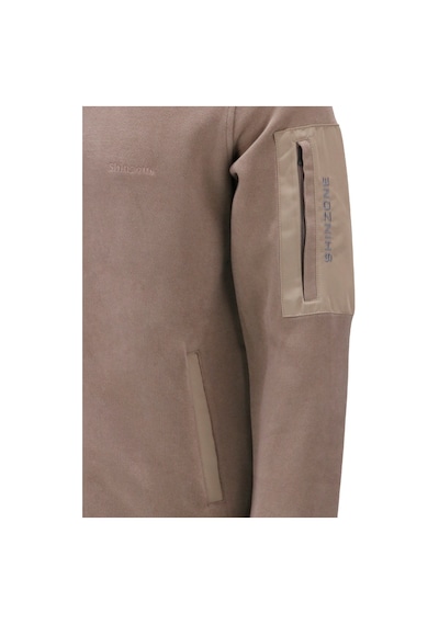 Erkek Standart Fit Kol Cepli Fermuarlı Vizon Sweatshirt 001
