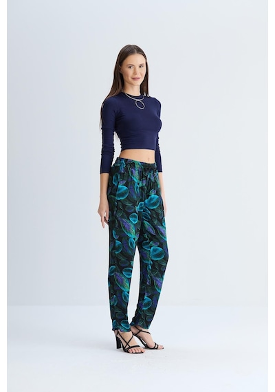 Sortie Collection Emprime Baskılı Pantolon Sax-sax Saks Mavi