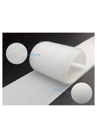 Çift Taraflı Cırt Cırtlı Bant En: 5 Cm X Uz: 1 Metre Güçlü Ve Dayanıklı Amerikan Fermuarı Beyaz