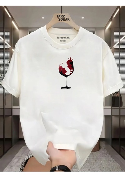 Tarzsokak Unisex Alkol Sevgi T-shirt Beyaz