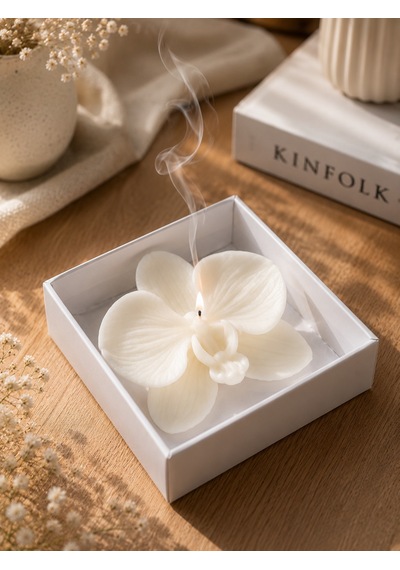 25 Adet El Yapımı Orkide Çiçeği Mum, Hediyelik, Düğün, Nişan, Kına, Söz 001 - Beyaz