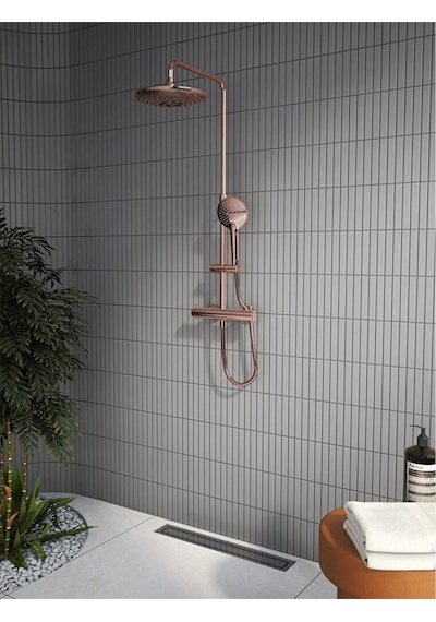 VitrA Aquaheat Bliss 240 A4720526 2f Termostatik Duş Sistemi, Bakır Bakır