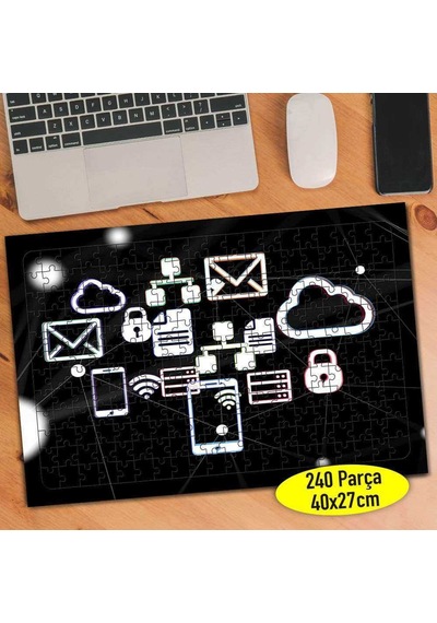 Mobil İnternet Simgeleri 240 Parça Puzzle Yapboz-mobile1