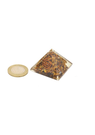 Hakiki Doğal Kaplan Gözü Taşı Orgonit Piramit 34 Gram
