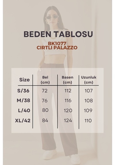 Balenbi Kadın Likralı Cırt Kapama Palazzo Pantolon 1077 Gri