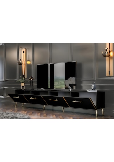 Givayo Maria Tv Ünitesi Duvara Monte/ Ayaklı Kullanım 240 Cm Siya